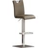 Barhocker höhenverstellbar Bardo Hellbraun/Edelstahlfarbe - Hellbraun/Edelstahlfarben, Design, Leder/Metall (42/90-115/50cm) - Livetastic