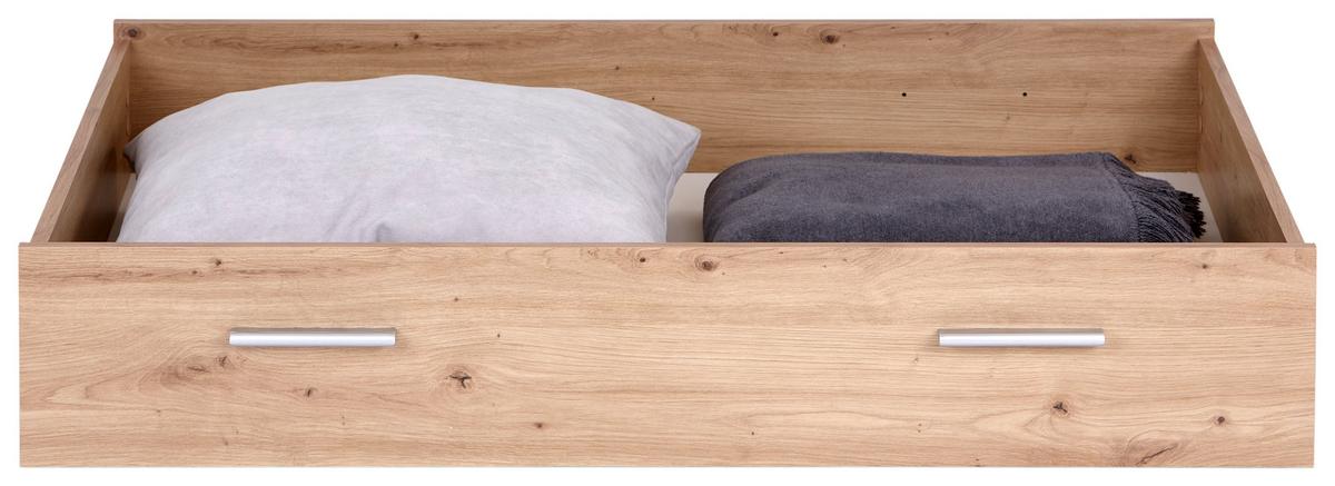 Bettkasten Johnny B: 116,4 cm Eiche Dekor mit Rollen - Eiche Artisan, MODERN, Holzwerkstoff (116,4/21,7/81,6cm)