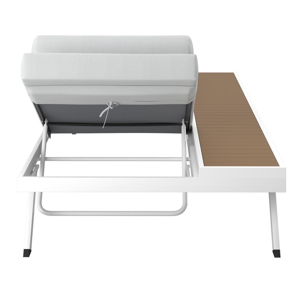 ZAHRADNÍ LEHÁTKO AVOLINA - bílá/světle šedá, Moderní, kov/textil (199/30/86cm) - Bessagi Garden