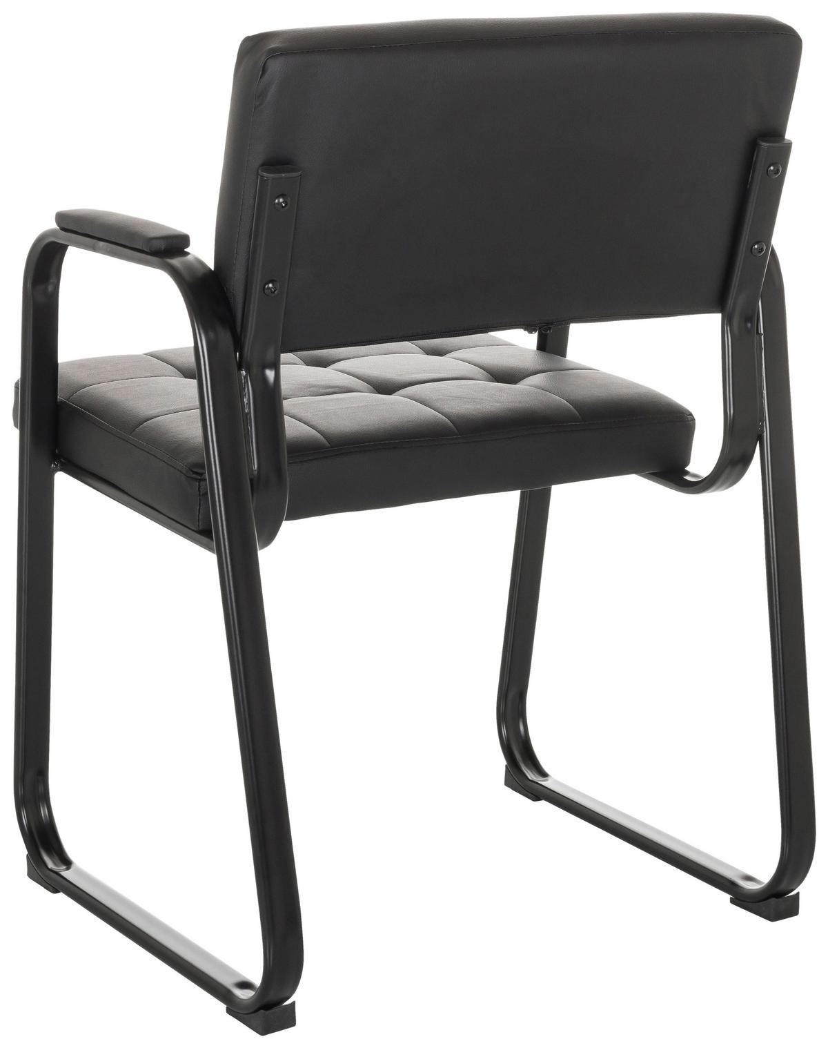 Besucherstuhl Zanta B Pu - Schwarz, Basics, Textil/Metall (58/79/55cm) - MID.YOU