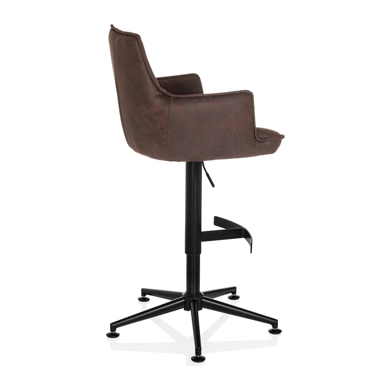 Barhocker Soalo Life High Braun B: 55 Cm - Schwarz/Braun, MODERN, Kunststoff/Textil (55/93/56cm) - MID.YOU