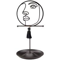 Schmuckhalter Stig Schwarz Stig - Schwarz, MODERN, Textil/Metall (13,5/19cm) - Luca Bessoni