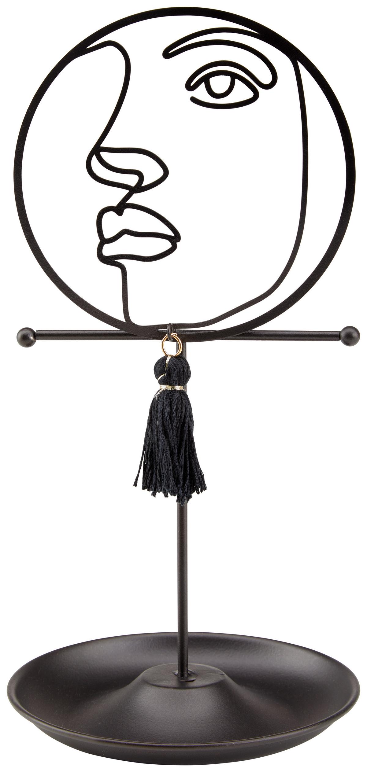 Schmuckhalter Stig Schwarz Stig - Schwarz, MODERN, Textil/Metall (13,5/19cm) - Luca Bessoni