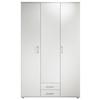 Drehtürenschrank Mit 2 Laden 120 cm Paul, Weiß 3-Türig - Weiß, Basics, Glas/Holzwerkstoff (120/196/54cm)