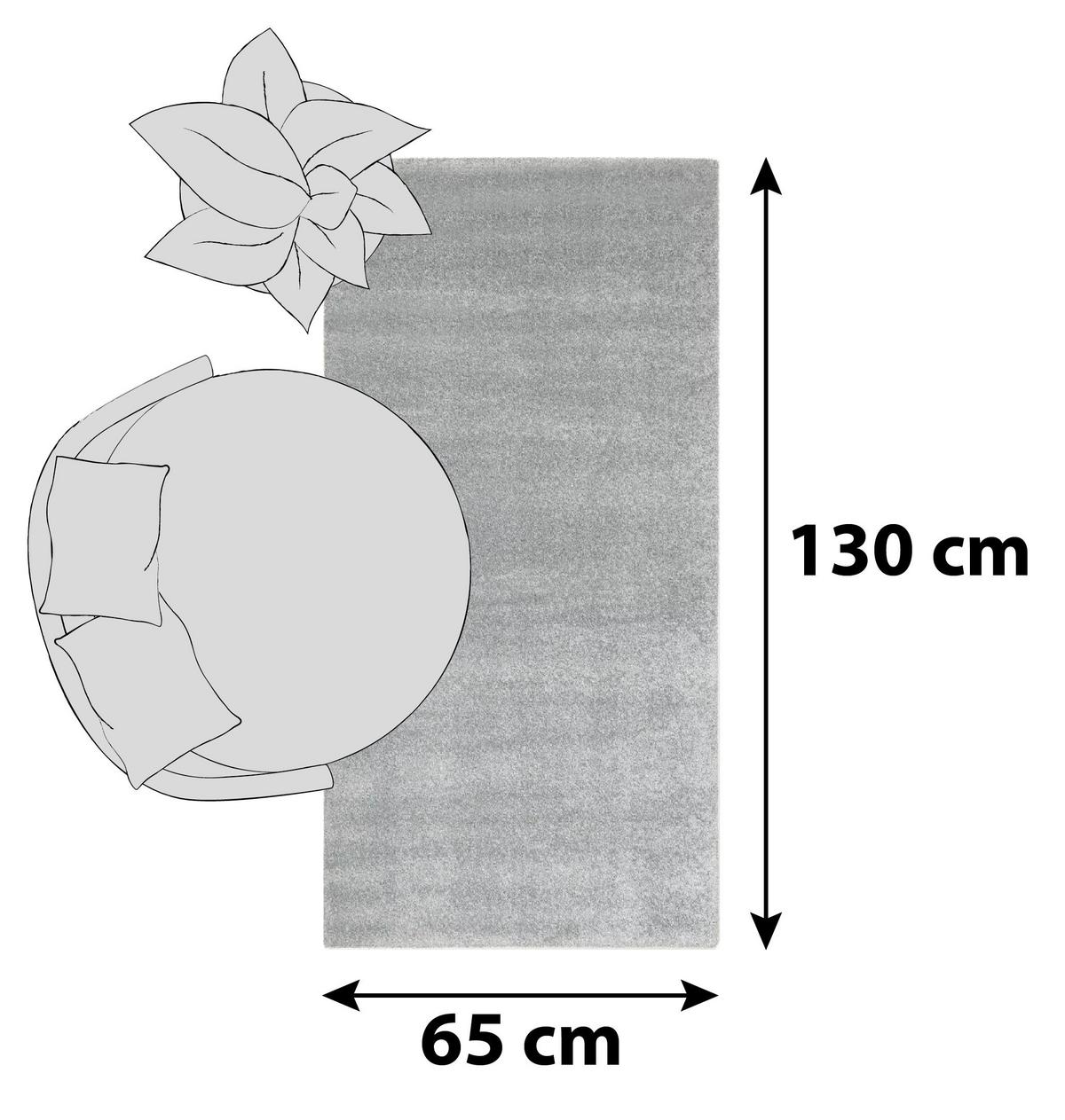 Hochflorteppich Bellevue Mintgrün 65x130 cm - Mintgrün, Basics, Textil (65/130cm) - Novel