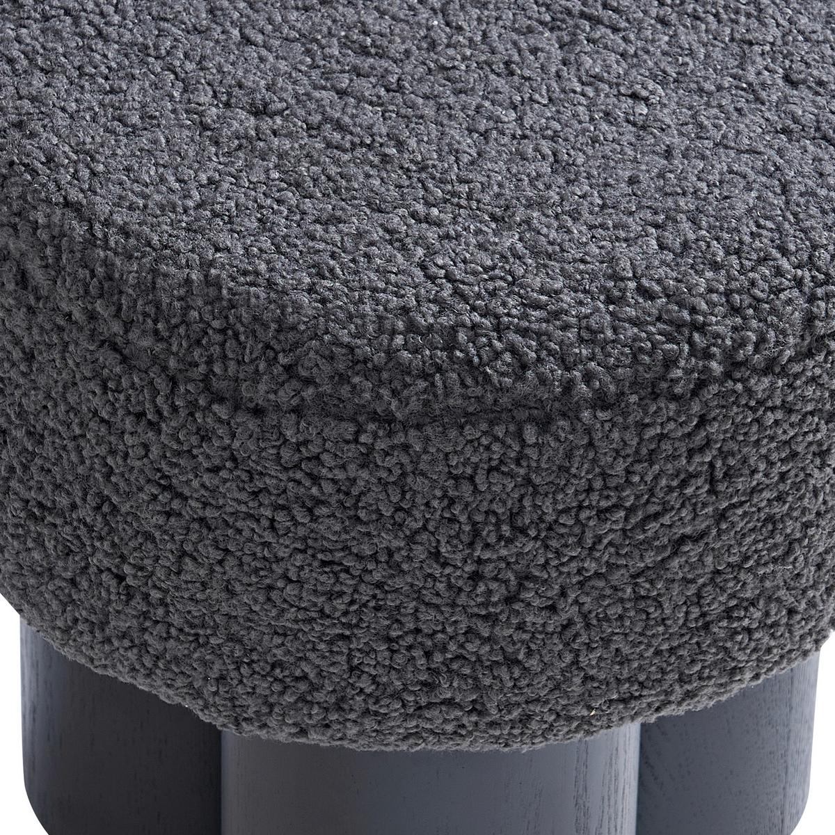 Hocker Grau, Schwarz B: 50cm - Schwarz/Grau, MODERN, Holzwerkstoff/Textil (50/49/50cm) - Livetastic