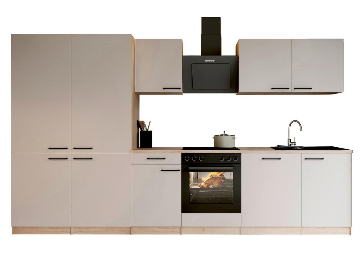 KÜCHENBLOCK Merle, Kaschmir B: 340 cm - Kaschmir/Eichefarben, Trend, Holzwerkstoff (340cm) - Respekta