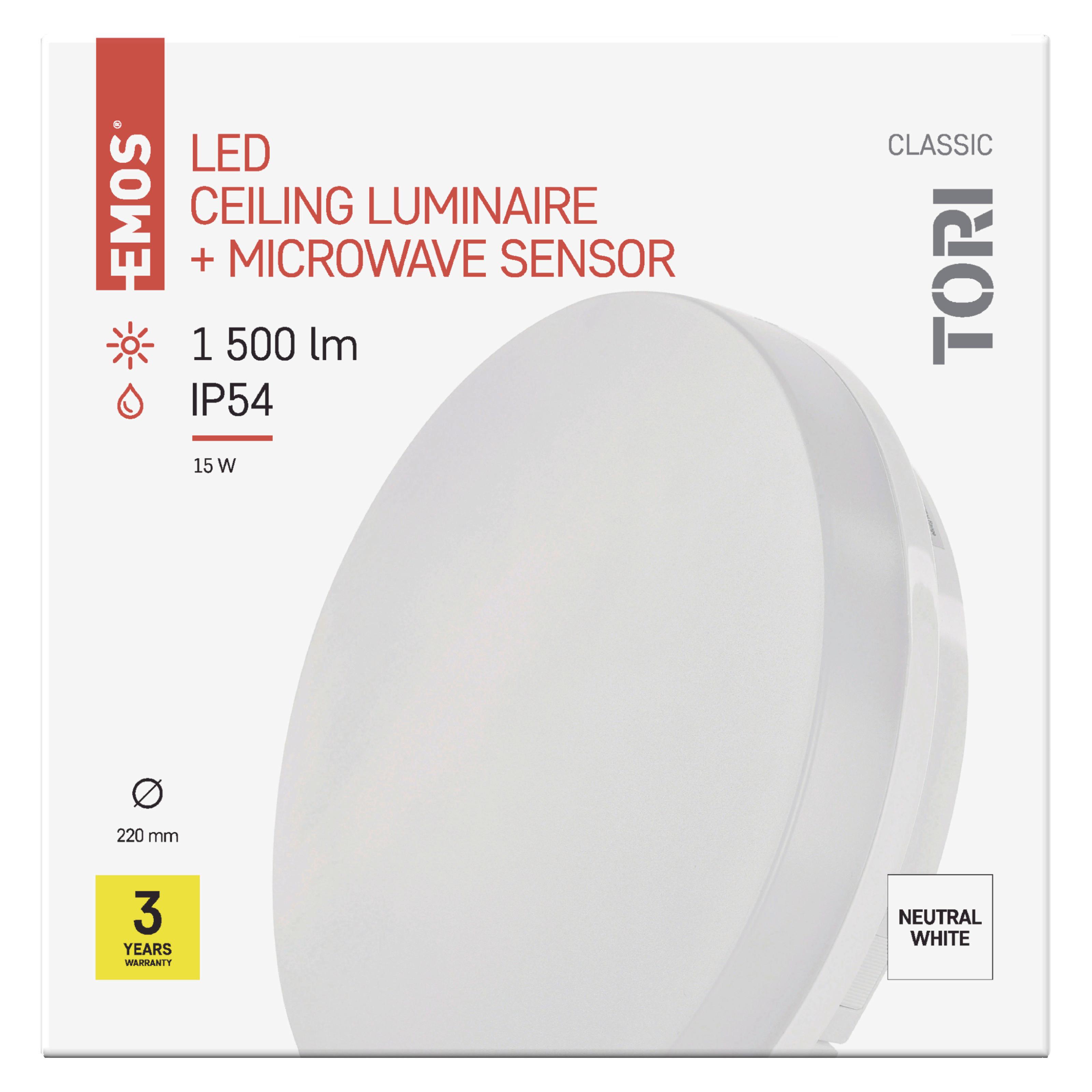STROPNÉ LED SVIETIDLO TORI - biela, Basics, plast (22/22/5.3cm)