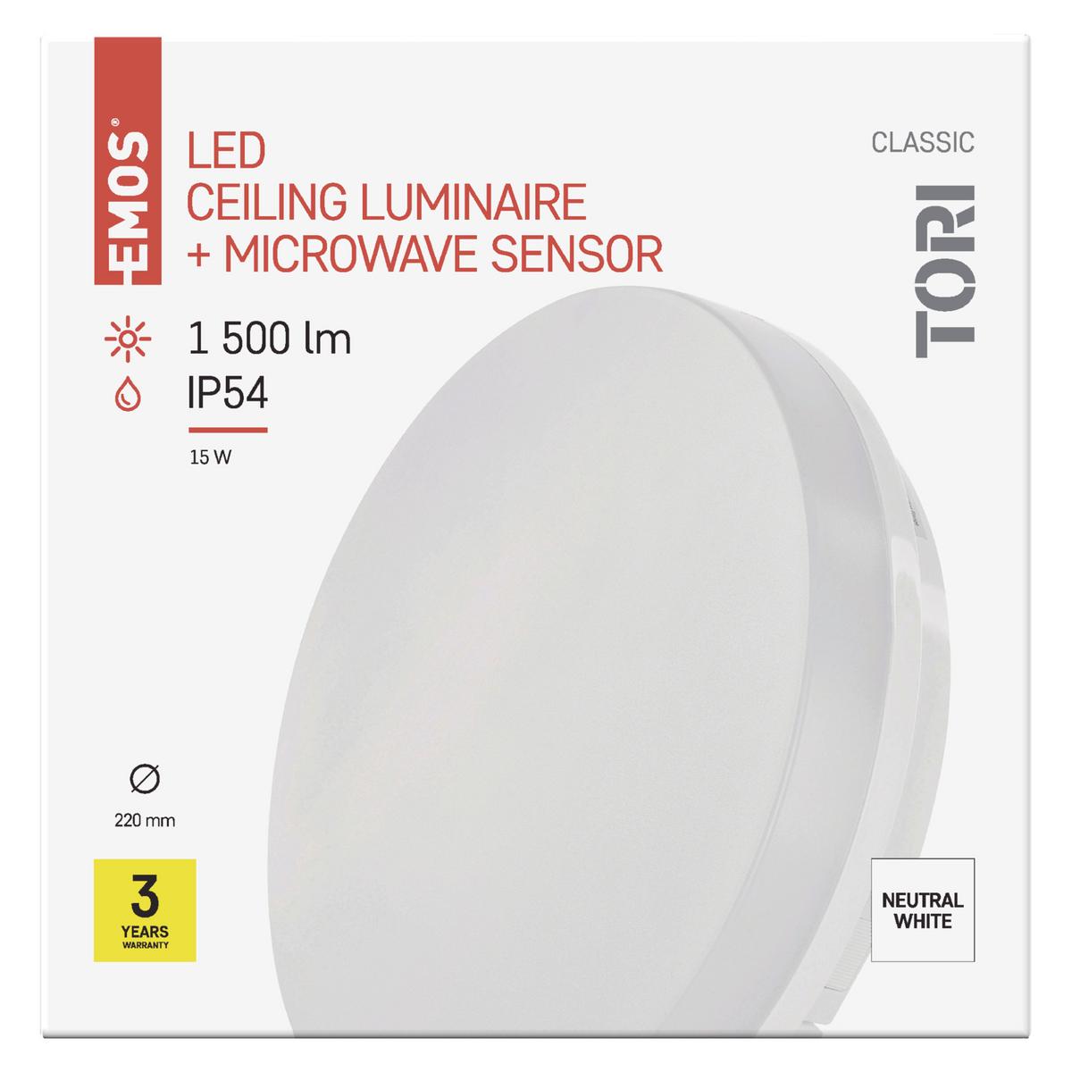 STROPNÉ LED SVIETIDLO TORI - biela, Basics, plast (22/22/5.3cm)