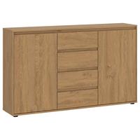 Kommode Calzado Steineiche B: 137cm - Eichefarben/Schwarz, MODERN, Holzwerkstoff (137/85/35cm)