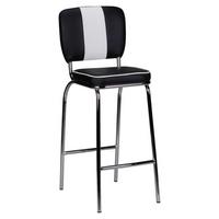 Barová židle AMERICAN DINER černobílá - bílá/černá, Moderní, kov/plast (40/110/38cm) - MID.YOU