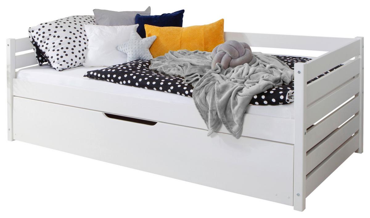 Stauraumbett Naomi - Weiß, MODERN, Holz (120/200cm) - MID.YOU