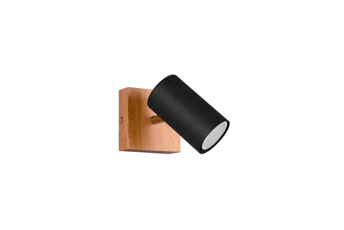 Strahler Spot Marley 1-Flammig verstellbar L: 9 cm - Schwarz, Design, Holz/Metall (9/16/12cm) - Trio Leuchten