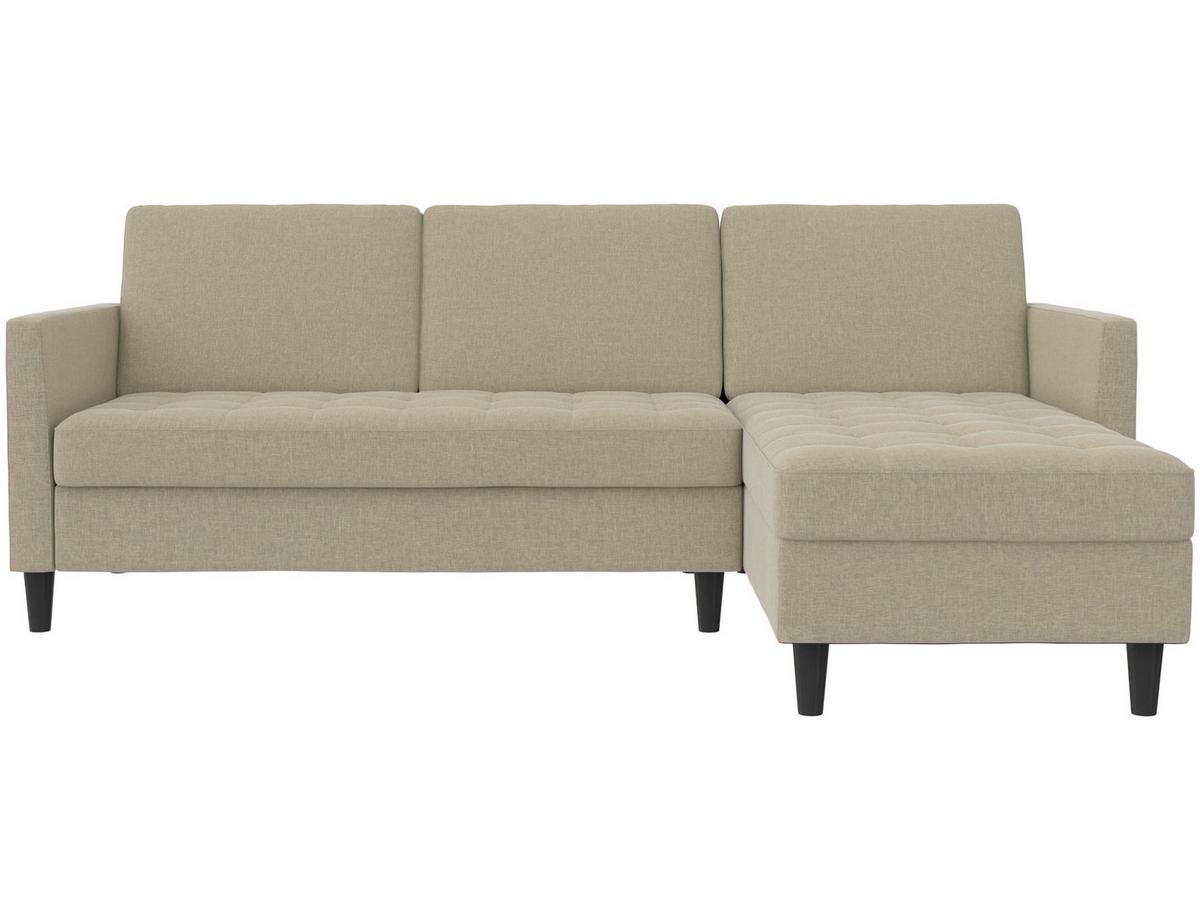 Ecksofa Palermo Cappuccino, mit Stauraum - Schwarz/Cappuccino, Basics, Textil (213/154cm) - Livetastic