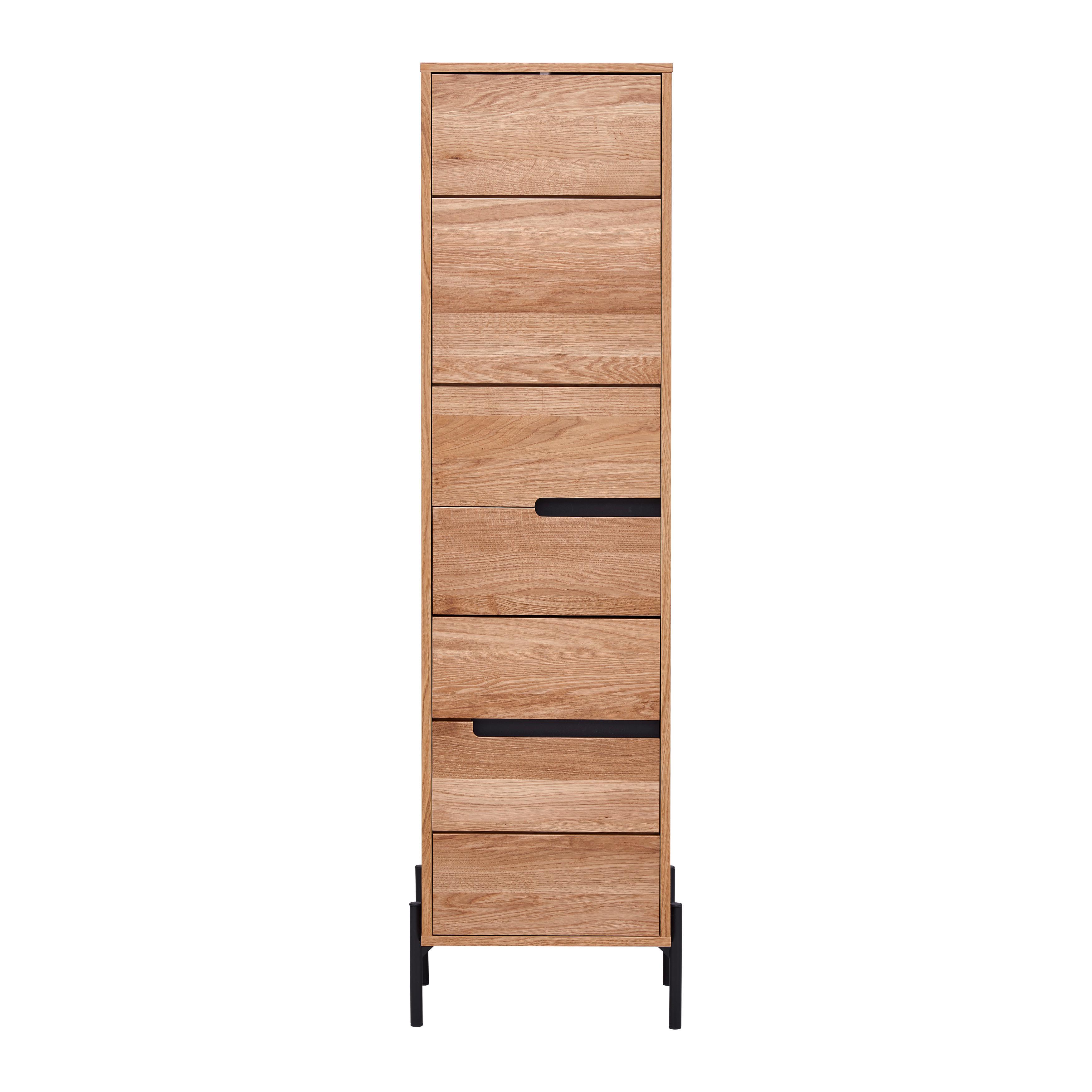 vysoká skříň Avanto AVANTO -EXKLUSIV- - černá, Natur, kov/dřevo (43/160/35cm) - ecoTree