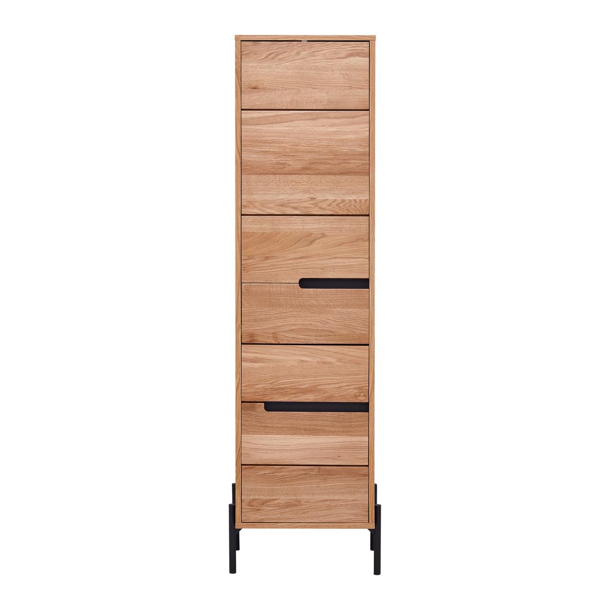 vysoká skříň Avanto AVANTO -EXKLUSIV- - černá, Natur, kov/dřevo (43/160/35cm) - ecoTree