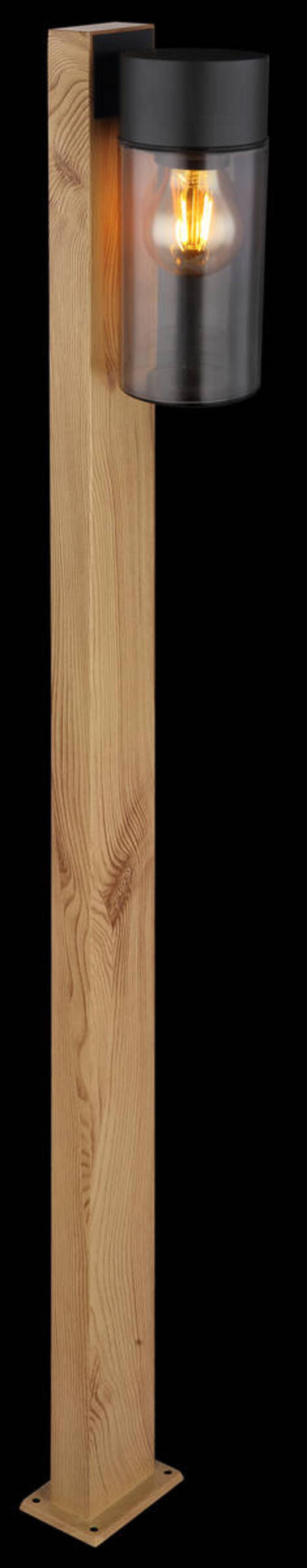 Außenleuchte 31977 - Schwarz, Natur, Glas/Metall (9/14,5/100cm) - Globo