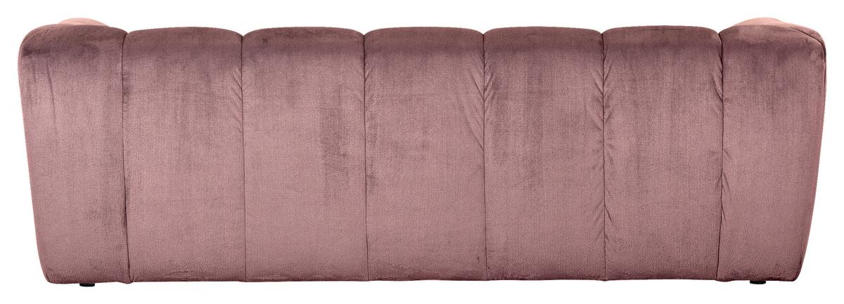 Bigsofa Sabea B: 220 cm Rosa Plüsch - Schwarz/Rosa, KONVENTIONELL, Textil (220/67/106cm) - MID.YOU