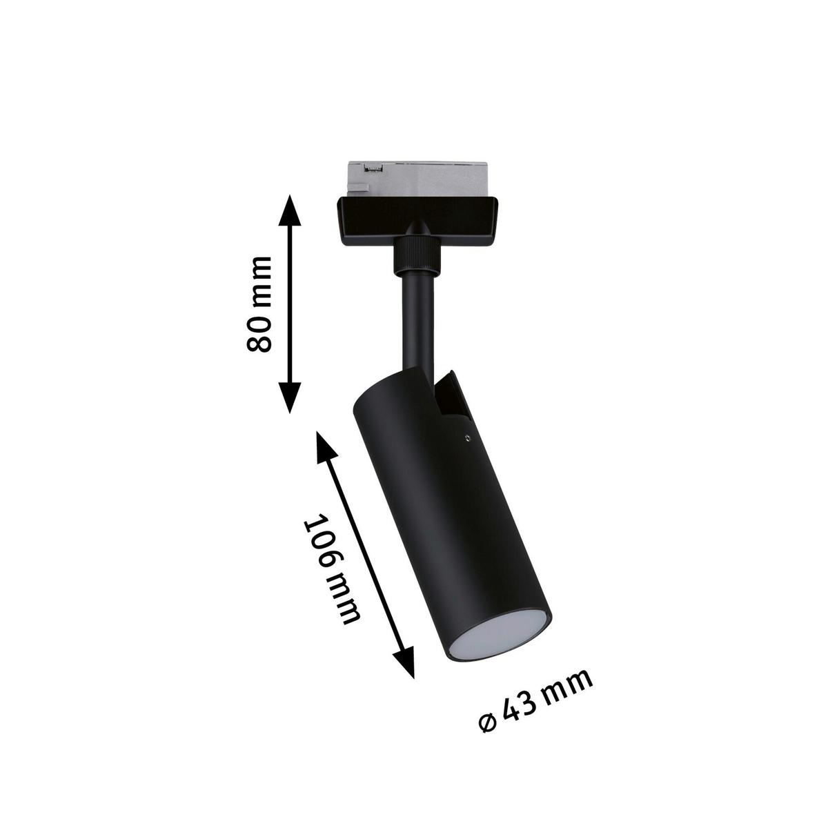 Schienensystem-Strahler 95592 Urail Tubo - Schwarz, Basics, Kunststoff/Metall (4,3/18,8cm) - Paulmann