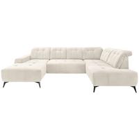 Ecksofa, Sitzvorzug Elektrisch Sano, Creme, 180x337x200 Cm - Creme/Schwarz, MODERN, Textil (180/337/200cm) - Livetastic