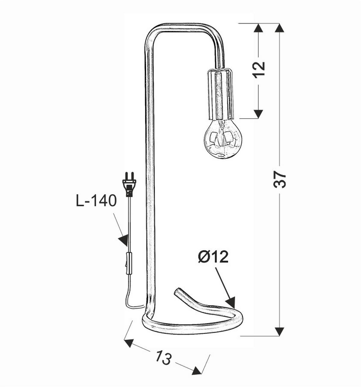 Tischleuchte 41-80073 - Design, Metall (13,5/12/37cm)