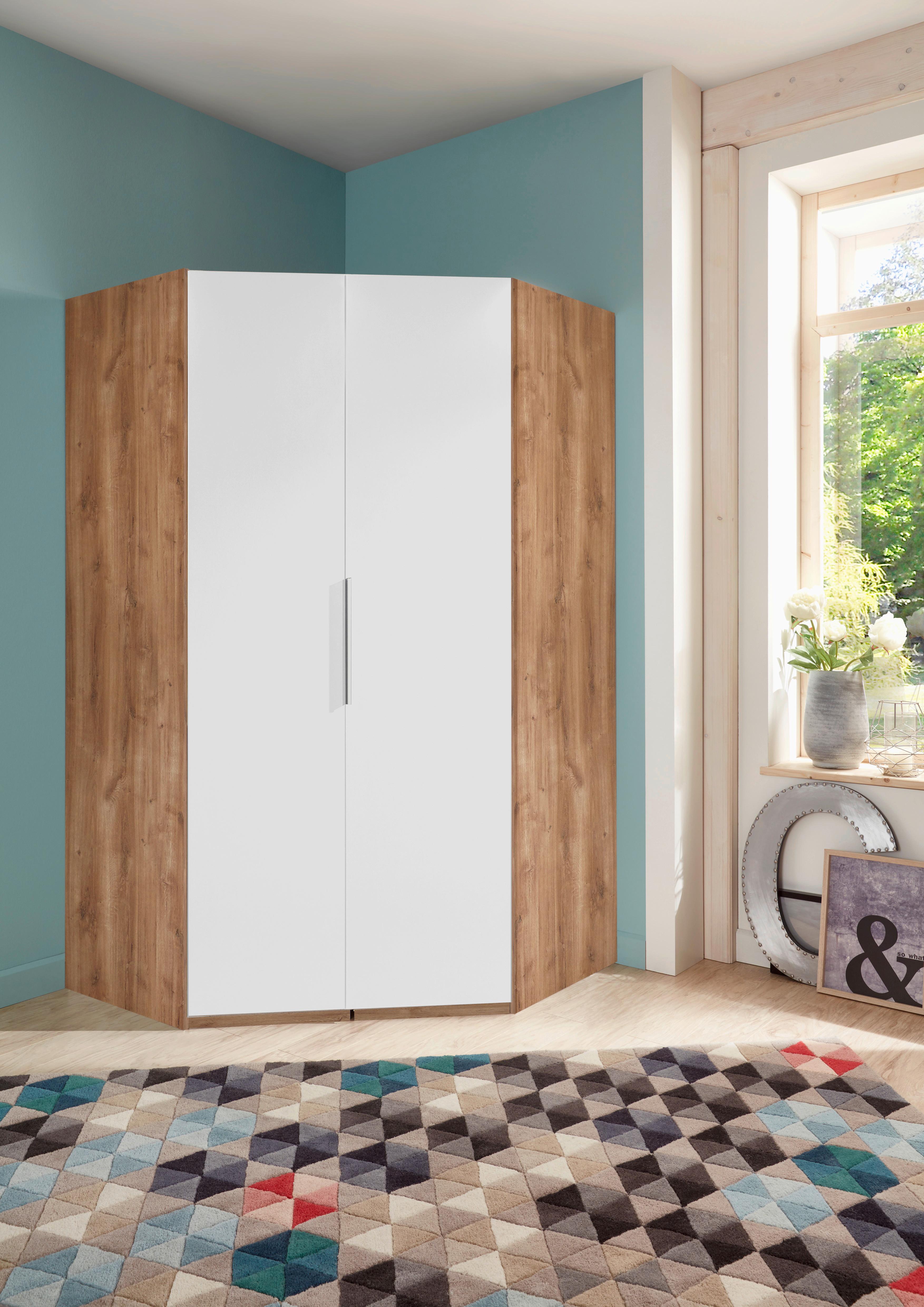 Eckschrank B: 120 Cm Level, Weiß/eiche Dekor - Eichefarben/Weiß, MODERN, Holzwerkstoff (120/236/120cm) - MID.YOU