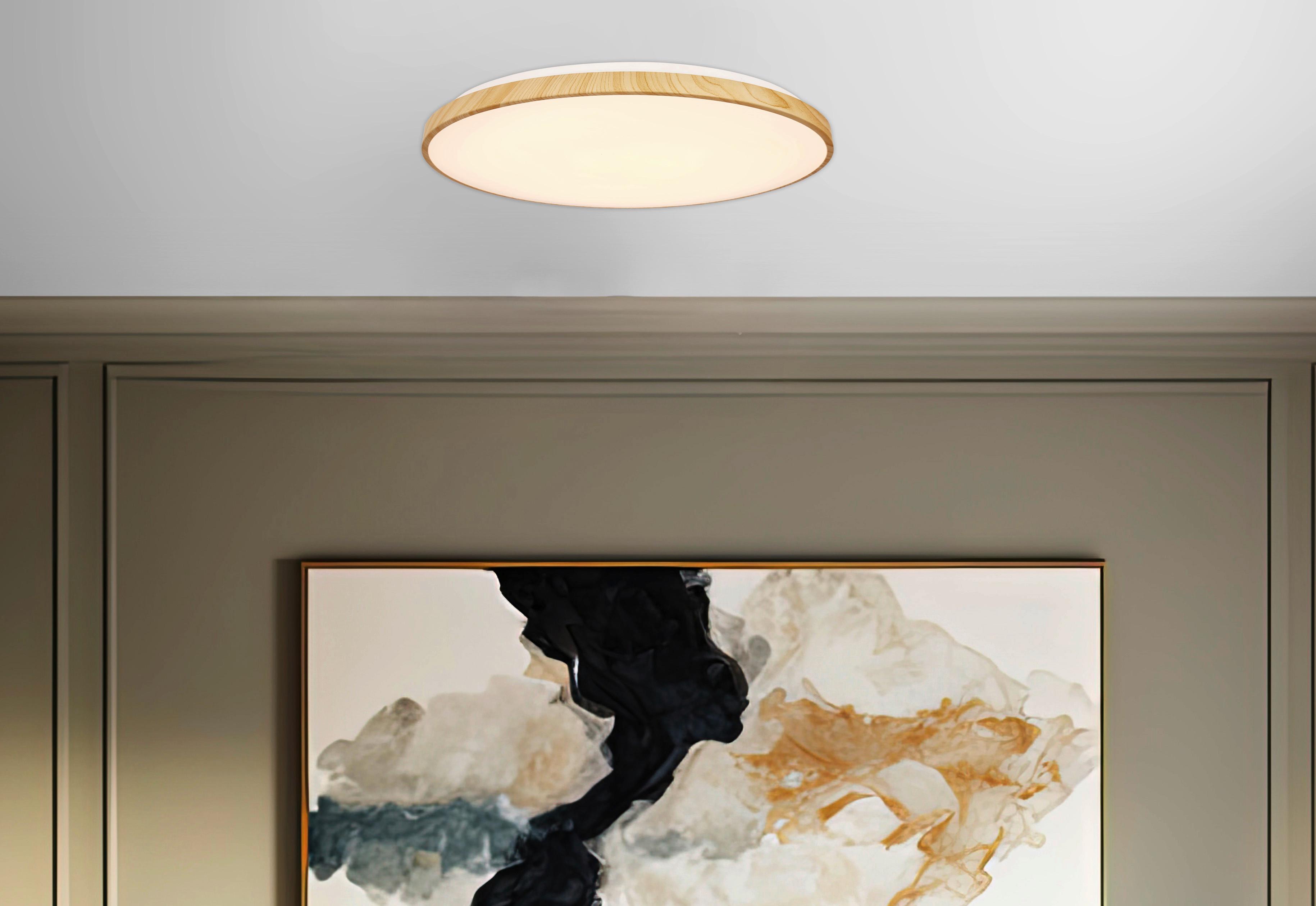 LED-Deckenleuchte 16-33949 Tens - Eichefarben, Natur, Kunststoff/Metall (59/59/7.5cm)