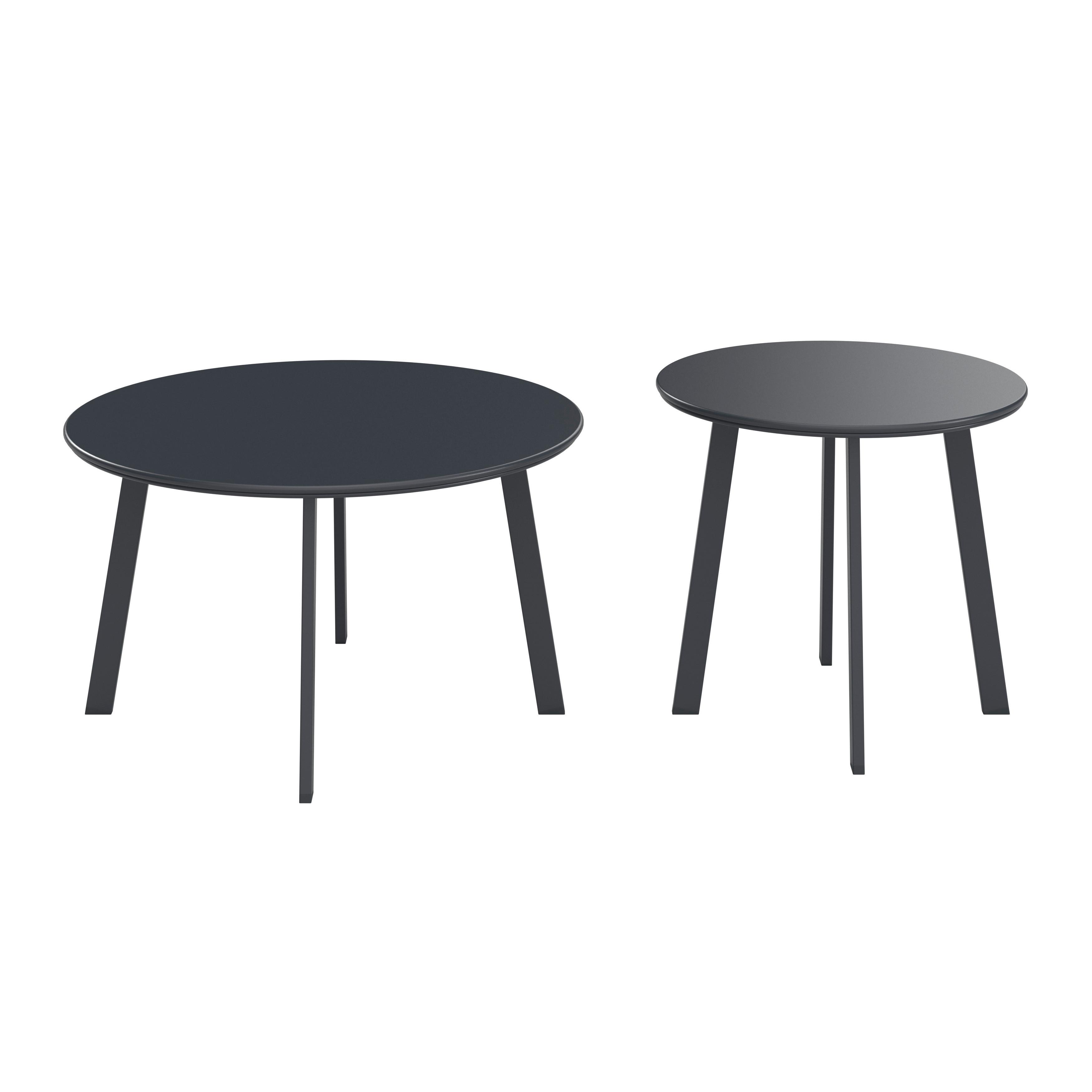 GARTENBEISTELLTISCH AMELIA - Schwarz, MODERN, Metall (70/50/40/45/70/50cm) - Luca Bessoni