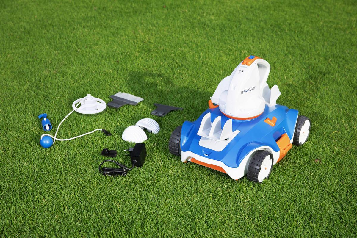 Poolroboter Aquatronix, Akku Laufzeit 90 Min, Tragegriff - Blau/Orange, MODERN, Kunststoff/Metall (45/33/30,5cm) - Bestway