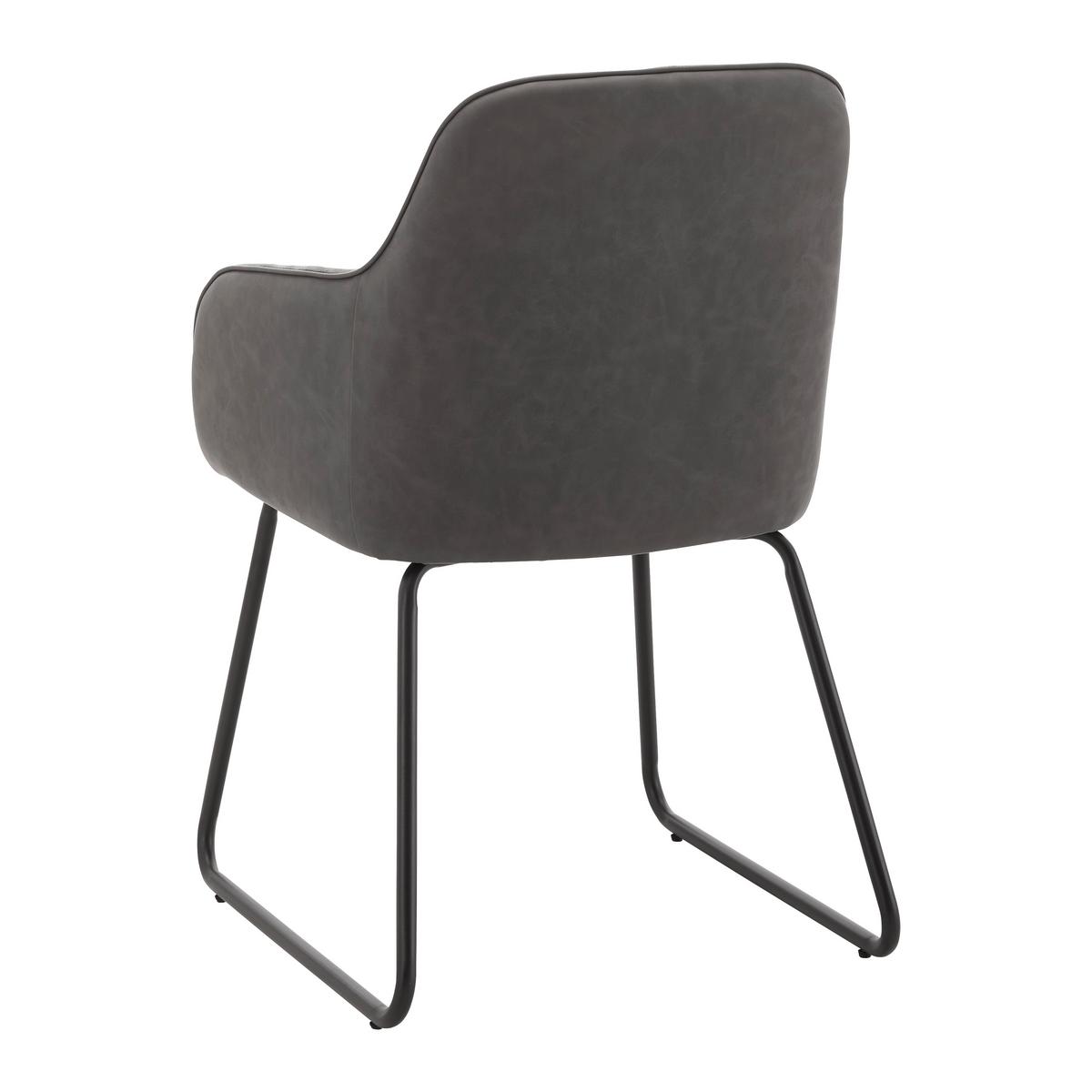 Stolička s podrúčkami DAJA tmavosivá - čierna/tmavosivá, Modern, kov/drevo (56/85/62cm) - Bessagi Home