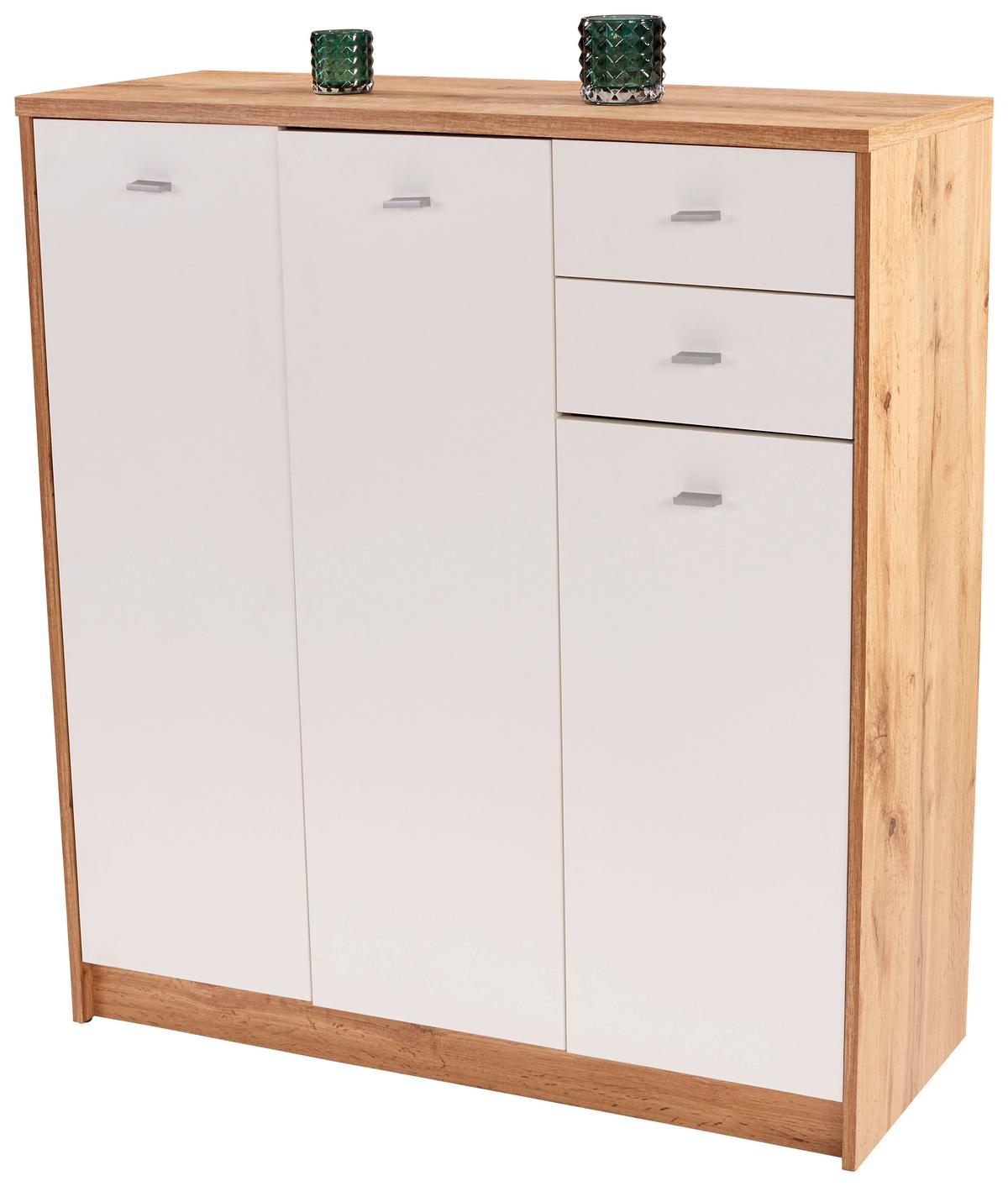 KOMODA 4-YOU NEW YUK09 - čierna/biela, Modern, kompozitné drevo/plast (109,1/111,4/34,6cm)