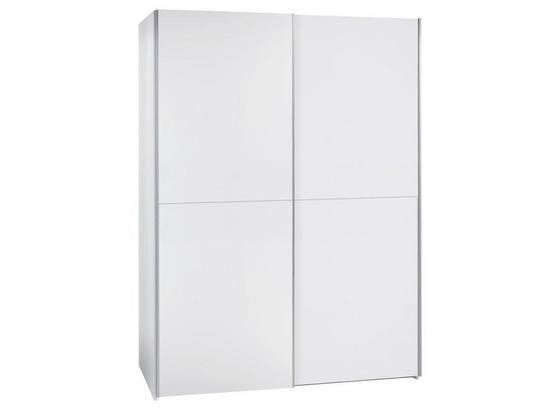 Schwebetürenschrank 170cm Starter, Schachbrettweiß - Weiß, Design, Holzwerkstoff (170/195/60cm) - Carryhome Schwebetürenschrank 170cm Starter, Schachbrettweiß - Weiß, Design, Holzwerkstoff (170/195/60cm) - Carryhome