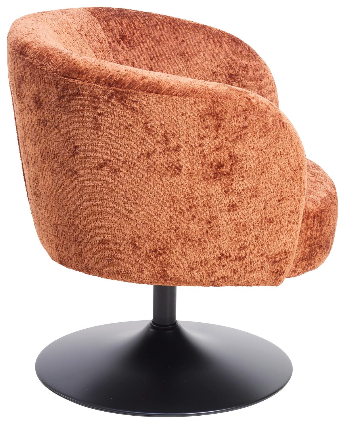 Otočná stolička GIRO, terakotová ženilka, max.120 kg - čierna/terakota, Modern, kov/textil (67/68/73cm) - Premium Living