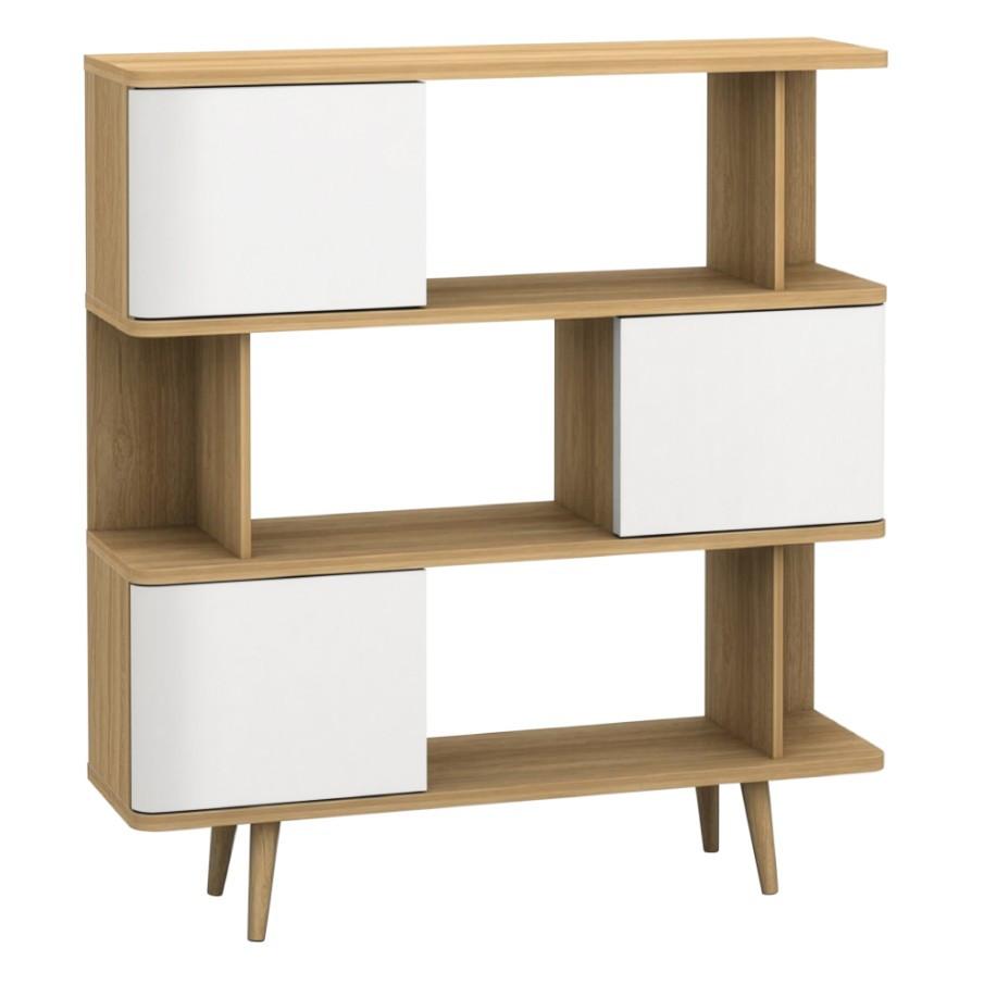 Regal Alandra Weiß/Eichefarben 120 cm - Eichefarben/Weiß, Basics, Holzwerkstoff (120/130/33cm) - MID.YOU