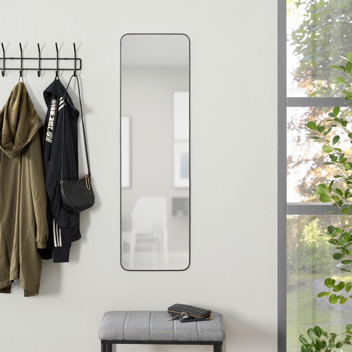 Spiegel RoCo Frame Schwarz B: 35 cm - Schwarz, Trend, Glas/Kunststoff (120/35/0,3cm)