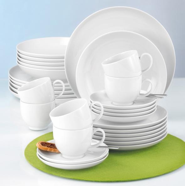 Kaffeeservice Sketch Keramik 6 Personen Geschirr Set Weiß - Weiß, KONVENTIONELL, Keramik (43/24/18cm) - Seltmann Weiden