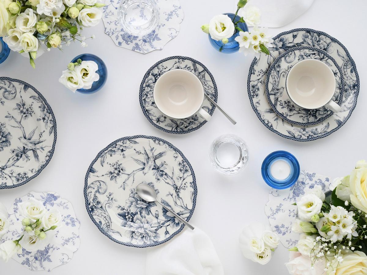 KAFFEESERVICE Weiß, Blau, 12--Teilig. - Blau/Weiß, Basics, Keramik - Creatable