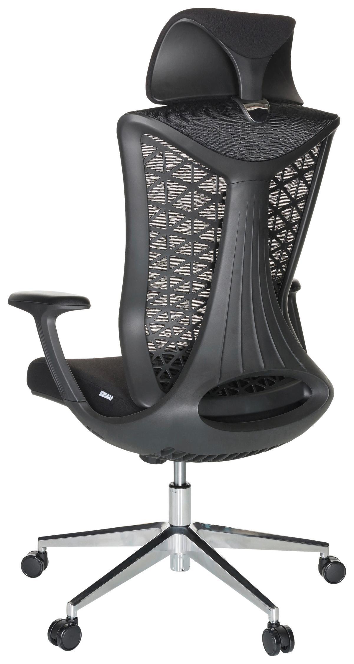 Bürostuhl Faleo b mit Wippfunktion Schwarz Bis 120kg - Silberfarben/Schwarz, Basics, Kunststoff/Textil (67/115/69cm) - MID.YOU