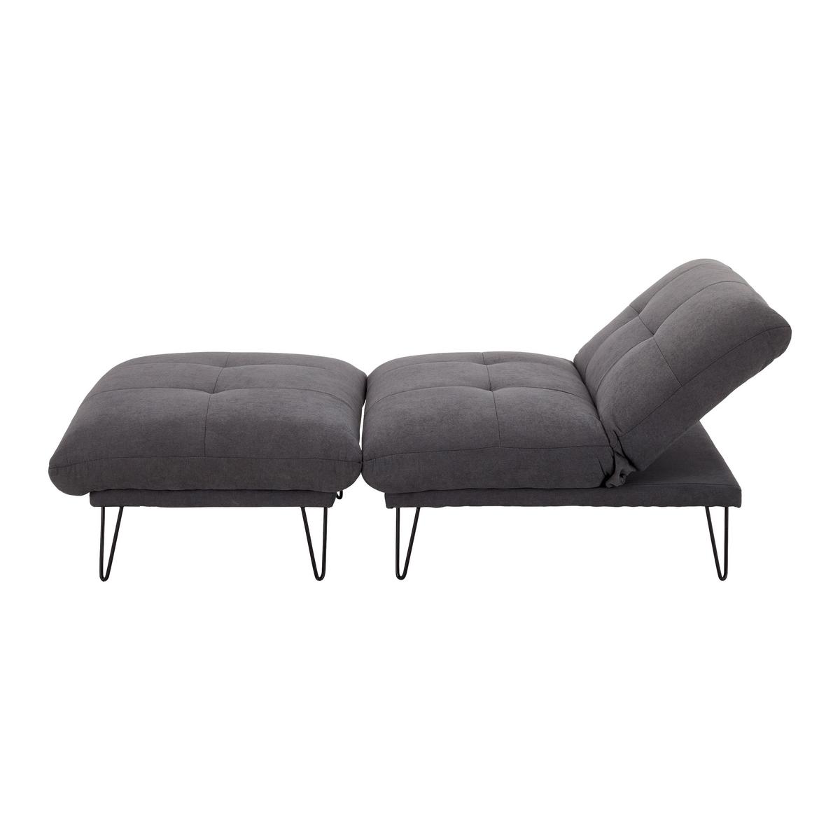 Rozkladacie kreslo CINDY, antracitová - čierna/antracitová, Modern, kov/drevo (102/120/46cm) - Bessagi Home
