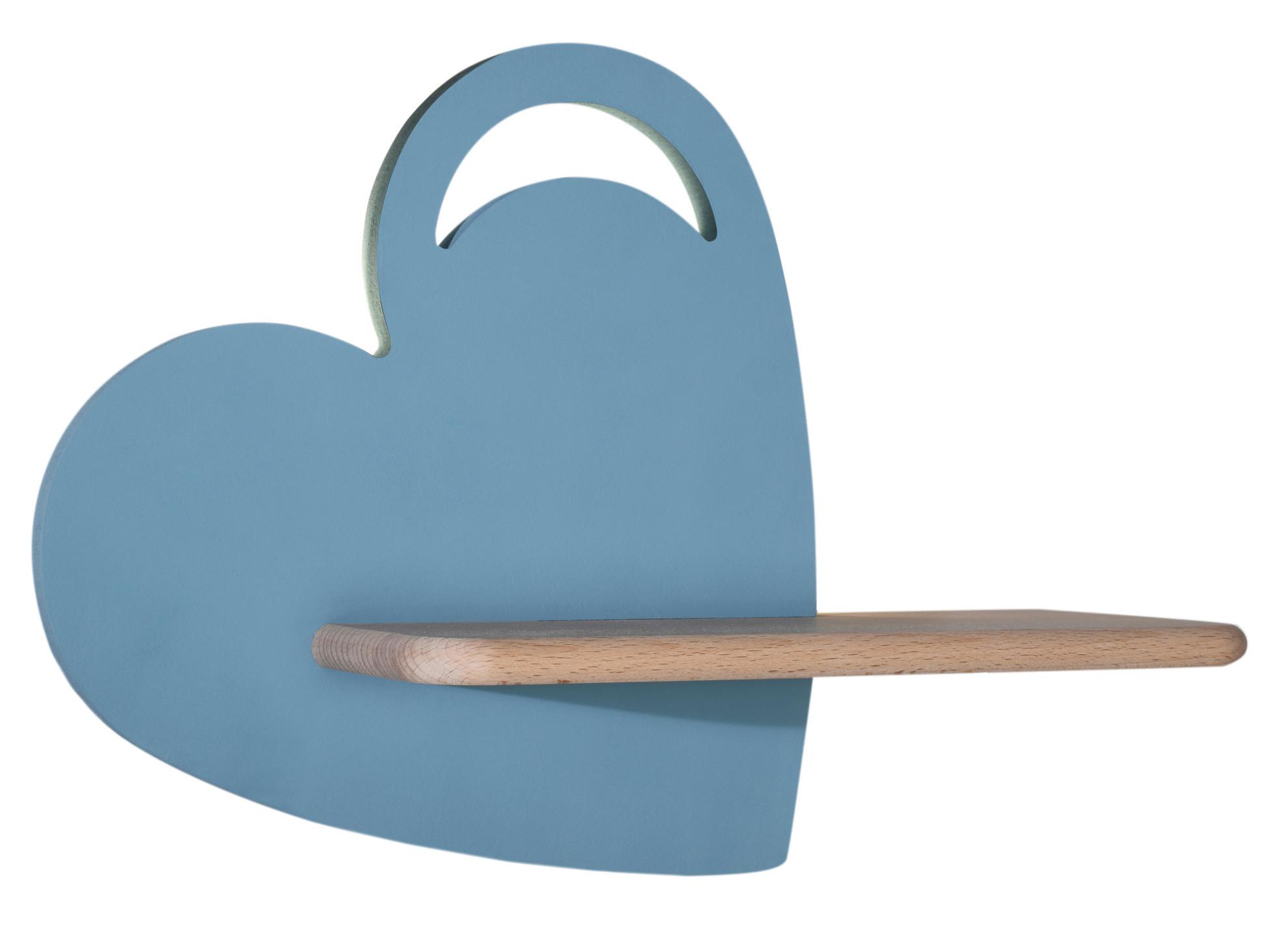KINDERWANDLEUCHTE 21-03867 HEART - Hellblau, KONVENTIONELL, Holz/Holzwerkstoff (36/12/26cm)