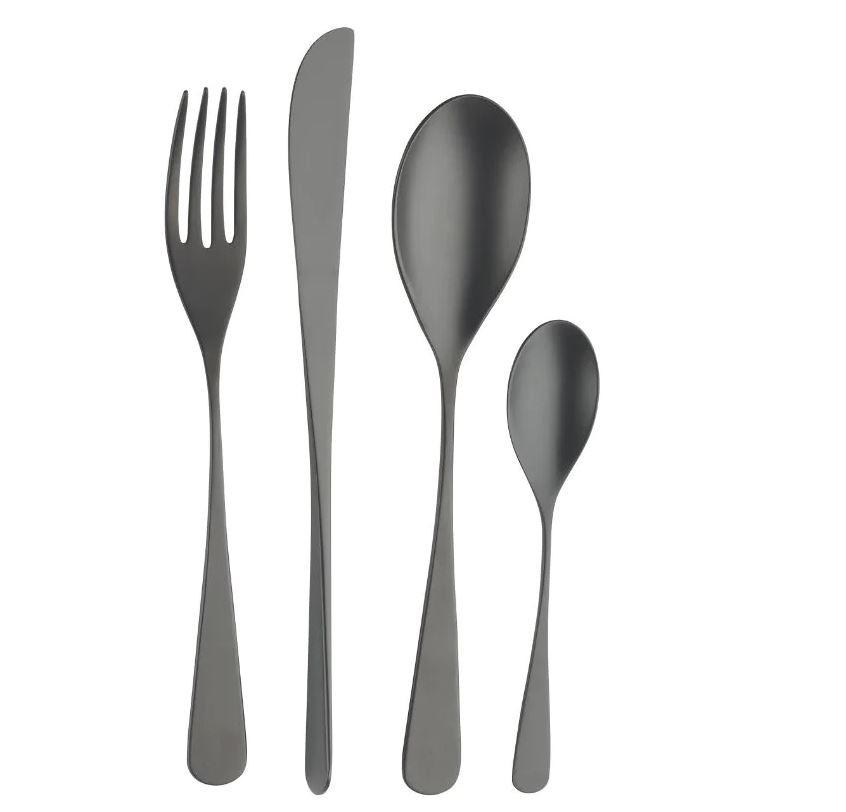 sada příborů AUDREY - černá, Basics, kov (25,5/7/5,3cm) - Pintinox