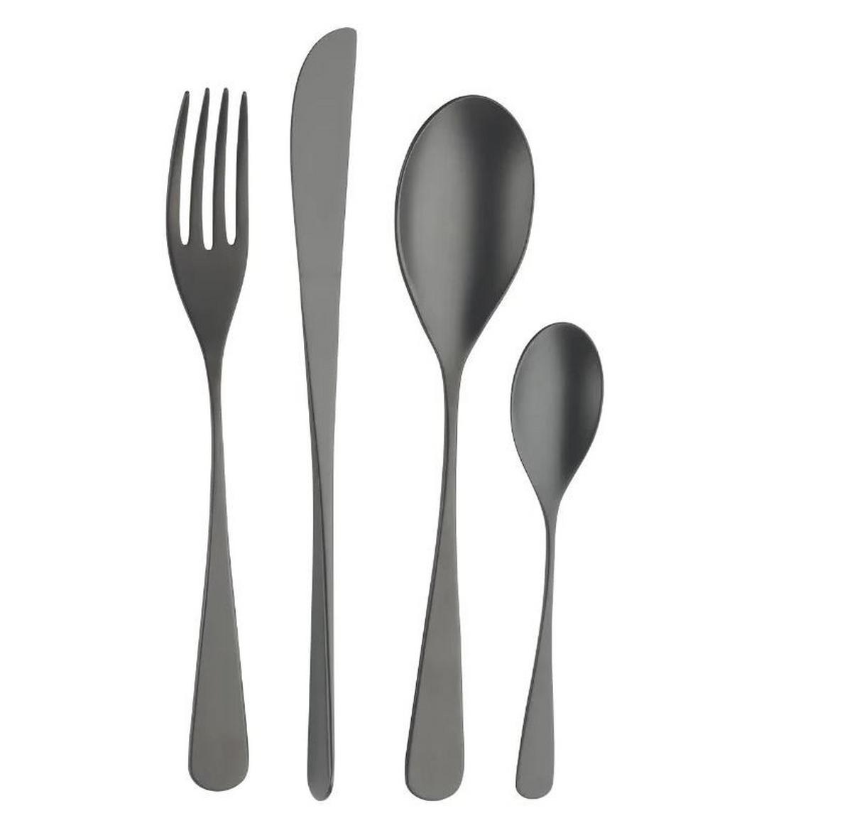 sada příborů AUDREY - černá, Basics, kov (25,5/7/5,3cm) - Pintinox