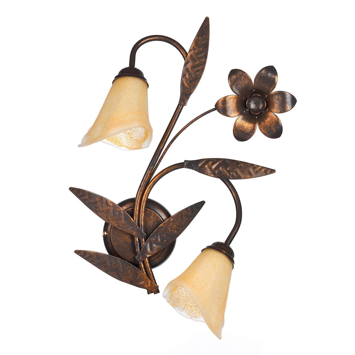 Wandleuchte 4230/Ap2 - Bronzefarben, KONVENTIONELL, Glas/Metall (35/47/25cm)