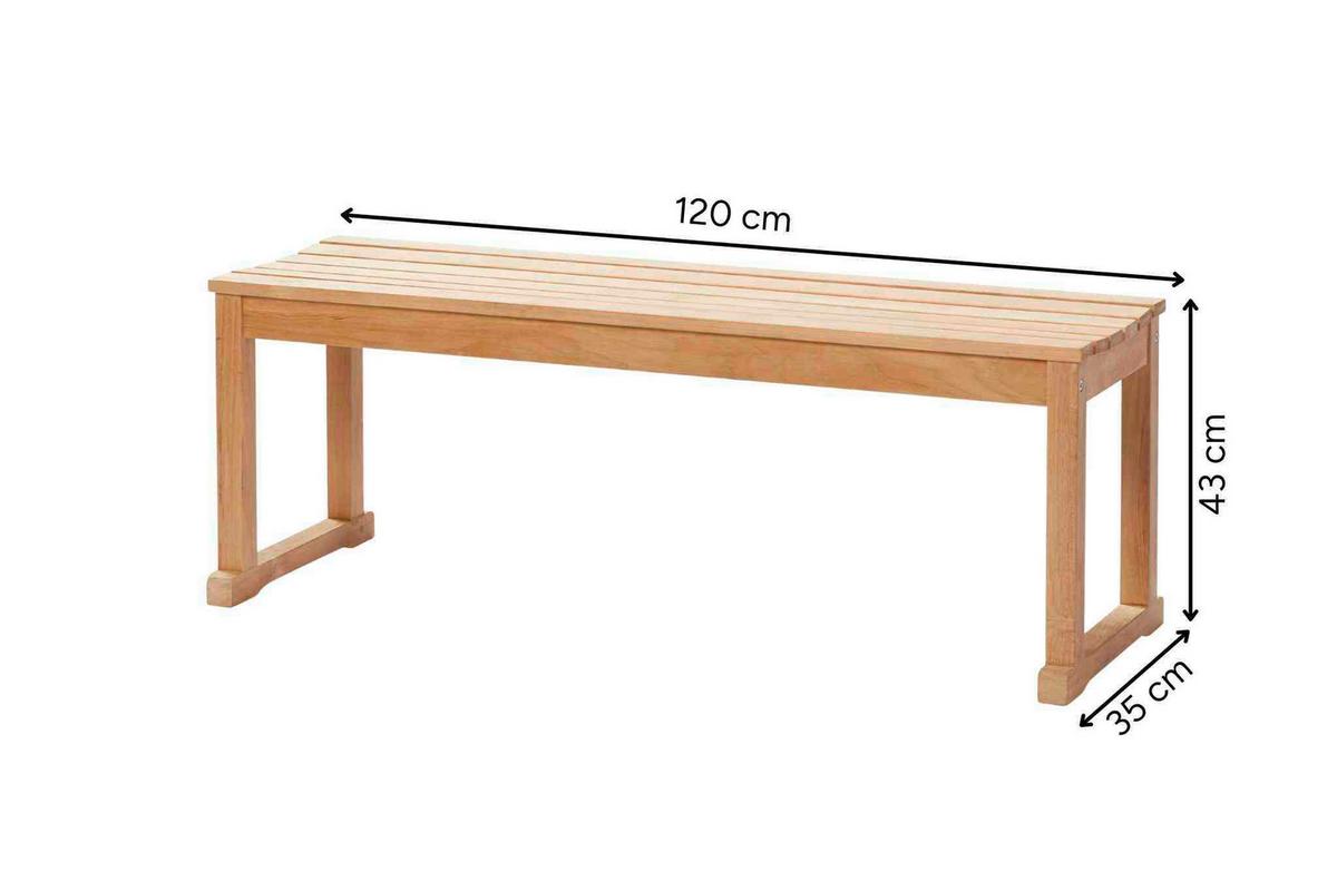 Sitzbank Echtholz Teakfarben Vega BHT: 120x43x40 cm - Teakfarben, KONVENTIONELL, Holz (120/43/40cm) - MID.YOU
