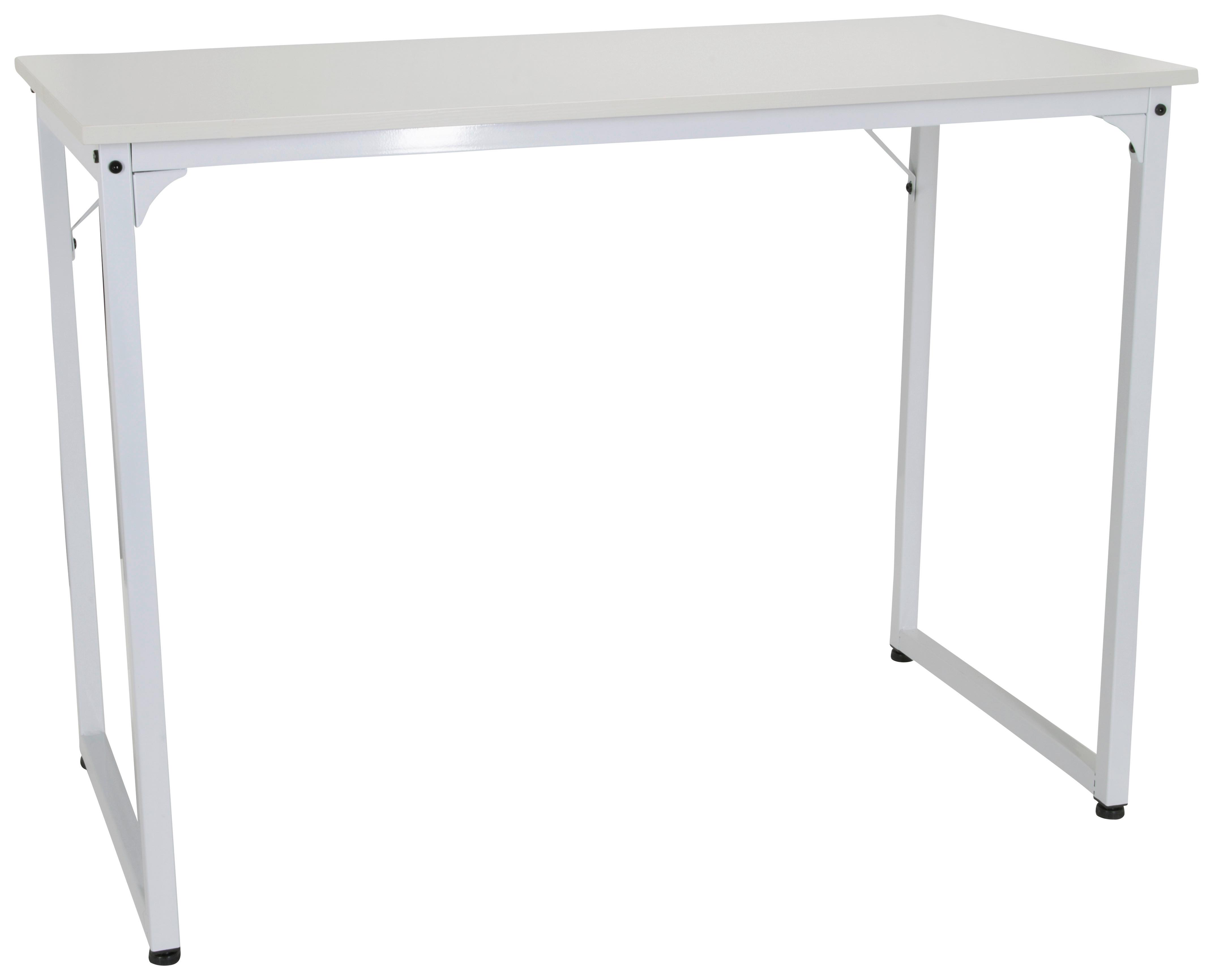 Schreibtisch Workspace I Weiß - Weiß, Basics, Holzwerkstoff/Metall (120/50/74cm) - MID.YOU