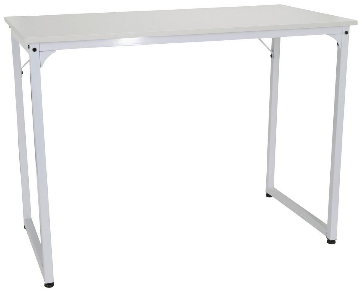 Schreibtisch Workspace I Weiß - Weiß, Basics, Holzwerkstoff/Metall (120/50/74cm) - MID.YOU