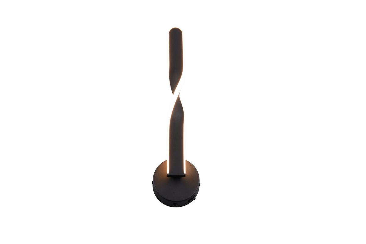 LED-Wandleuchte Ginko Schwarz Weiß B: 12 cm - Schwarz/Weiß, Design, Kunststoff/Metall (45,5/12/15cm)