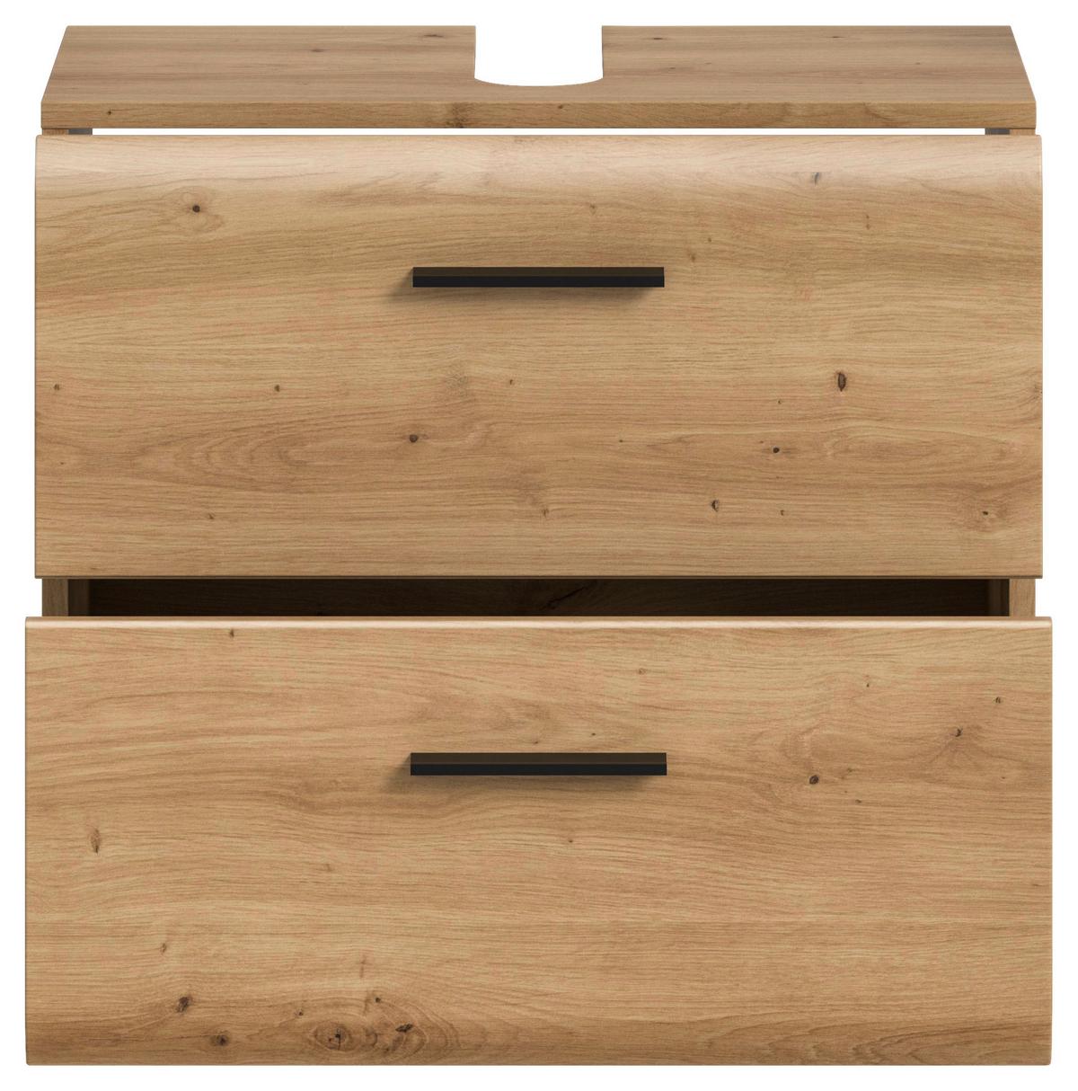 Skrinka pod umývadlo Ice Dub Artisan - čierna/dub artisan, Basics, kompozitné drevo/plast (60/55/30cm) - MID.YOU