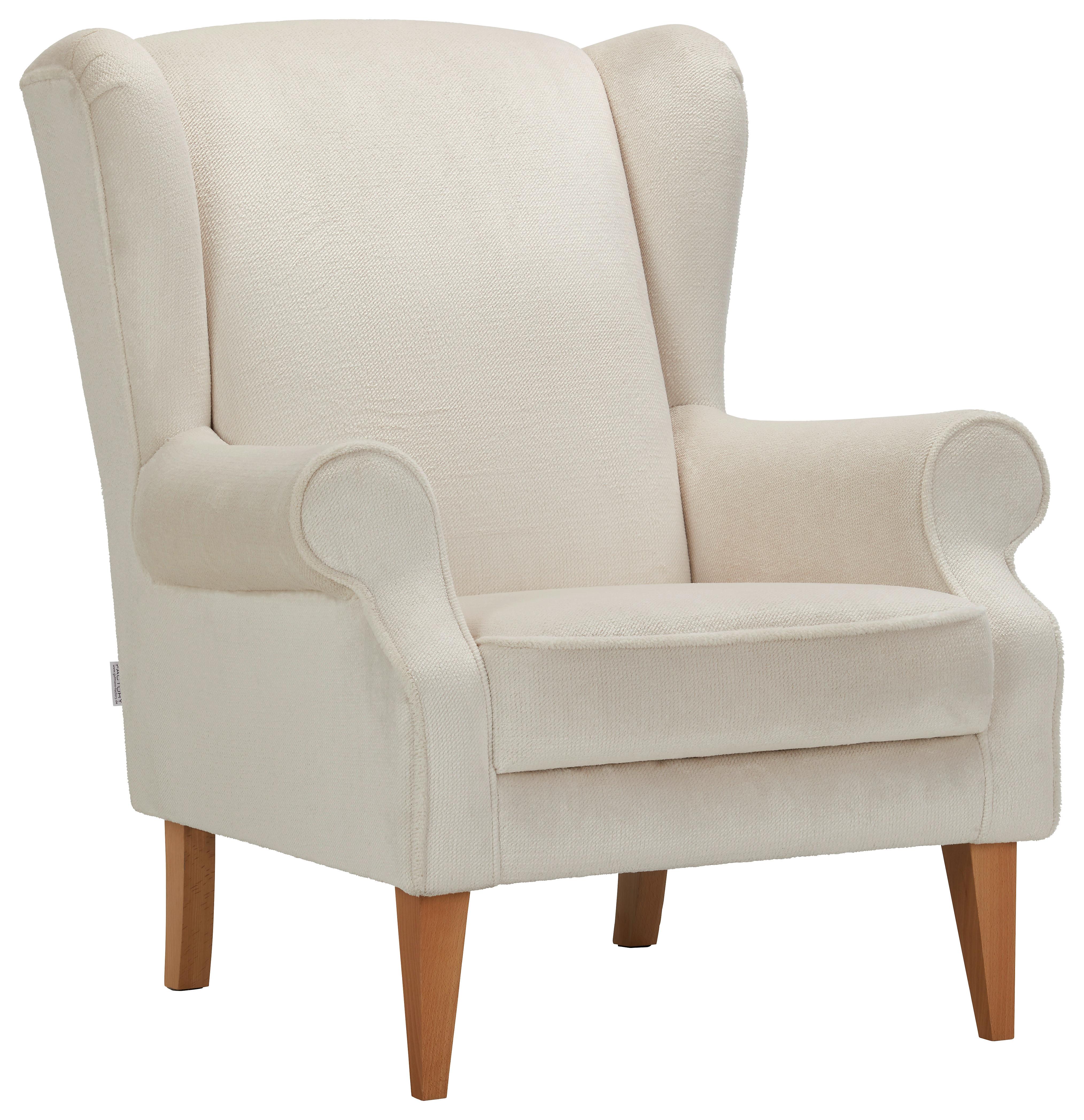 KŘESLO UŠÁK VIOLA - bílá/přírodní barvy, textil (82/95/48/85cm) - Mömax