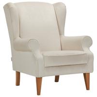 KŘESLO UŠÁK VIOLA - bílá/přírodní barvy, textil (82/95/48/85cm) - Mömax